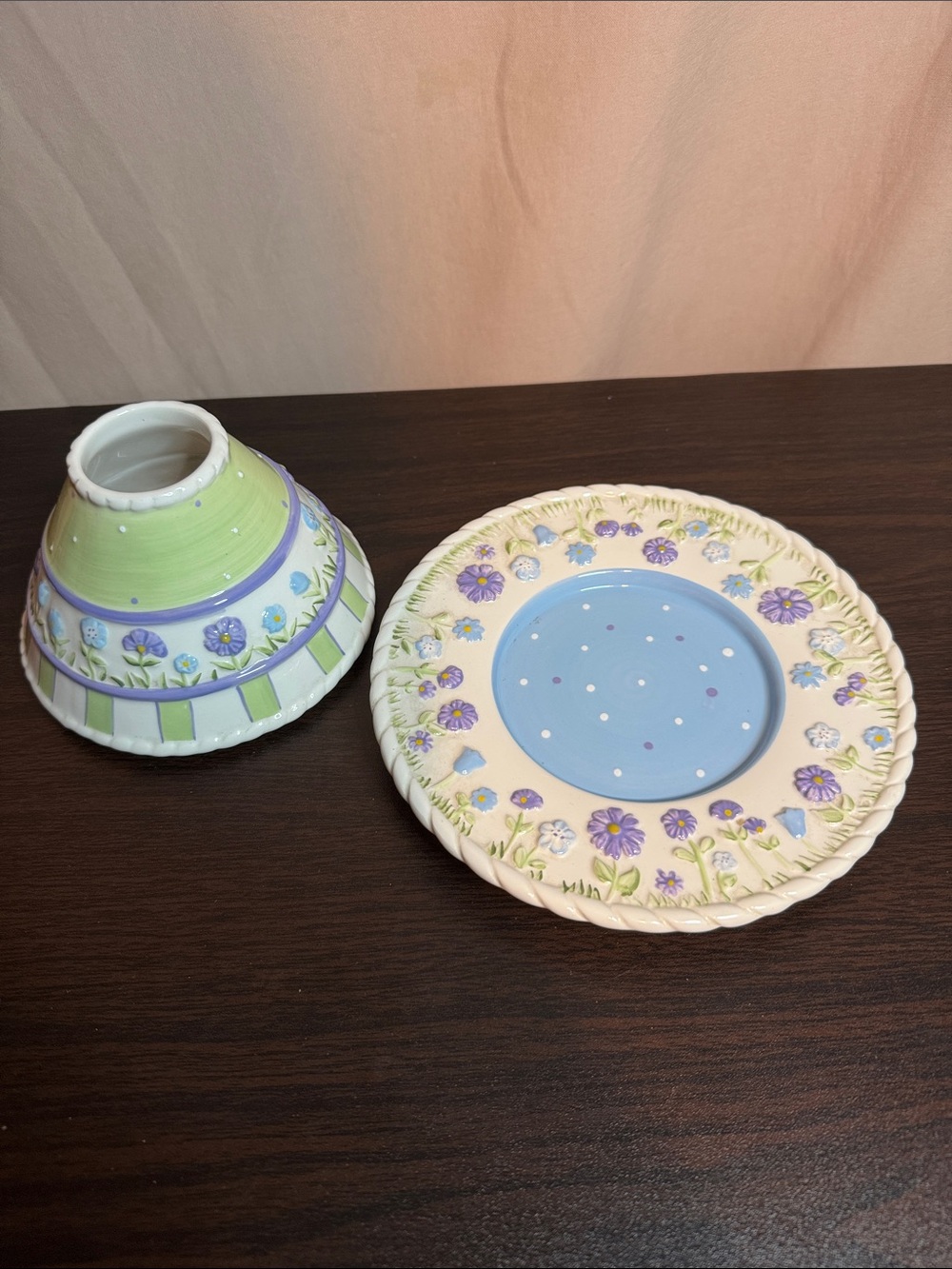 Decorative Floral Ceramic candle set